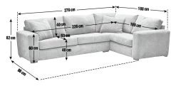 Habitat Eton Fabric Left Hand Corner Sofa - Biege 12 Habitat Eton Fabric Left Hand Corner Sofa - Biege -Habitat 1151484 R E001