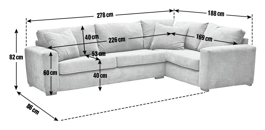 Habitat Eton Fabric Left Hand Corner Sofa - Biege 5 Habitat Eton Fabric Left Hand Corner Sofa - Biege - Image 3