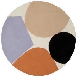 Habitat Geometric Circle Cut Pile Rug - 120x120cm - Multi -Habitat 1176122 R Z002A