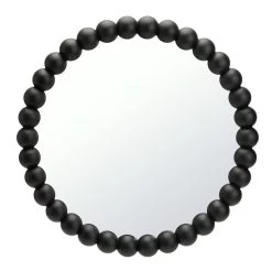 Habitat Beaded Round Wall Mirror - Black - 50x50cm -Habitat 1182642 R Z003A
