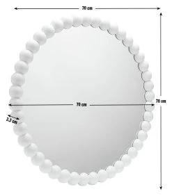 Habitat Beaded Round Wall Mirror - White - 70x70cm 9 Habitat Beaded Round Wall Mirror - White - 70x70cm -Habitat 1182927 R E001