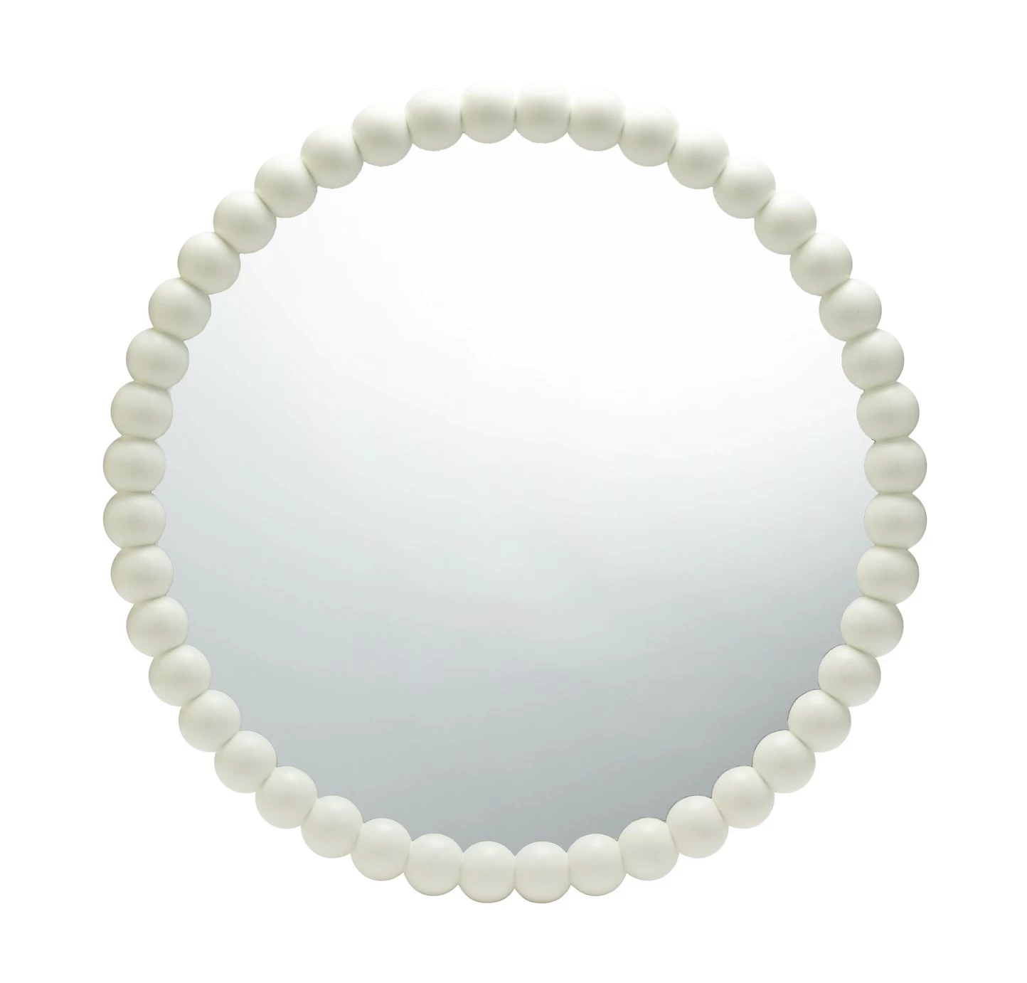 Habitat Beaded Round Wall Mirror - White - 70x70cm 6 Habitat Beaded Round Wall Mirror - White - 70x70cm - Image 4