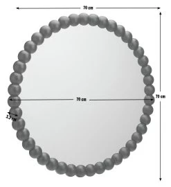 Habitat Beaded Round Wall Mirror - Black - 70x70cm 9 Habitat Beaded Round Wall Mirror - Black - 70x70cm -Habitat 1182934 R E001
