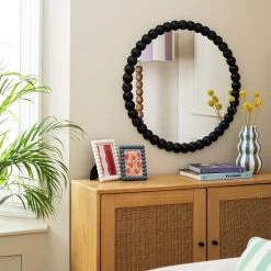 Habitat Beaded Round Wall Mirror - Black - 70x70cm 8 Habitat Beaded Round Wall Mirror - Black - 70x70cm -Habitat 1182934 R Z001C