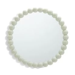 Habitat Beaded Round Wall Mirror - White - 50x50cm -Habitat 1182941 R Z003A