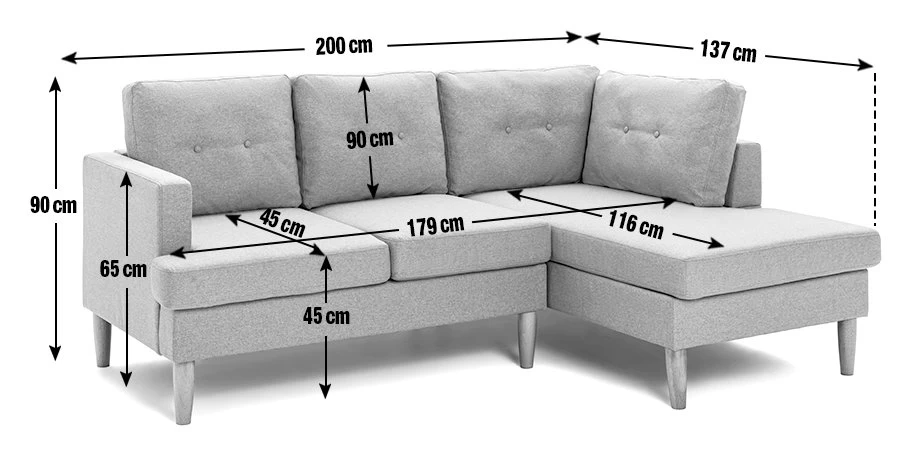 Habitat Joshua Self Assembly Right Hand Corner Sofa – Grey 6 Habitat Joshua Self Assembly Right Hand Corner Sofa – Grey - Image 4