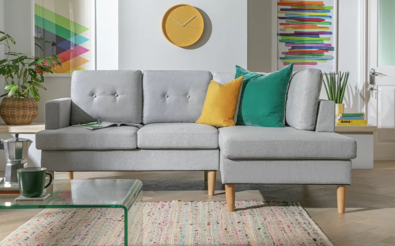 Habitat Joshua Self Assembly Right Hand Corner Sofa – Grey 4 Habitat Joshua Self Assembly Right Hand Corner Sofa – Grey - Image 2