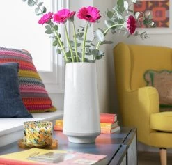 Habitat Reactive Glaze Dipped Ceramic Vase - White -Habitat 1230398 R Z001C