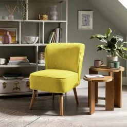 Habitat Eppy Fabric Accent Chair - Yellow -Habitat 1232592 R Z001C
