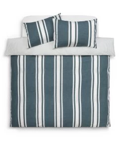 Habitat Cotton Coastal Stripe Blue Bedding Set - Single -Habitat 1232884 R Z002A