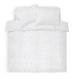Habitat Cotton Embroidered Leaf White Bedding Set- Single -Habitat 1232994 R Z002A