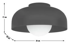 Habitat Modern Globe Metal Bathroom Ceiling Light - Black -Habitat 1233584 R E001
