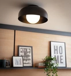 Habitat Modern Globe Metal Bathroom Ceiling Light - Black -Habitat 1233584 R Z002C