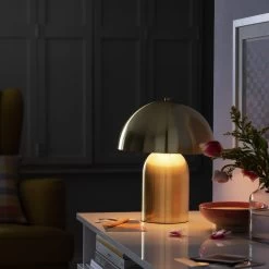 Habitat Mushroom Steel Table Lamp - Brass -Habitat 1233670 R Z002C