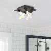 Habitat Metal 4 Light LED Bathroom Flush Ceiling Light-Black -Habitat 1233687 R Z001A