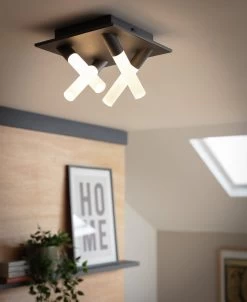 Habitat Metal 4 Light LED Bathroom Flush Ceiling Light-Black -Habitat 1233687 R Z002C