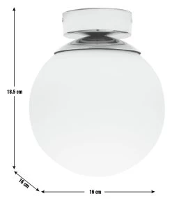 Habitat Opal Glass Bathroom Flush Ceiling Light - White 10 Habitat Opal Glass Bathroom Flush Ceiling Light - White -Habitat 1233759 R E001