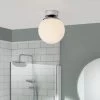 Habitat Opal Glass Bathroom Flush Ceiling Light - White -Habitat 1233759 R Z001A