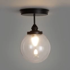 Habitat Globe Metal Bathroom Pendant Light - Black -Habitat 1233797 R Z002A