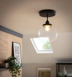 Habitat Globe Metal Bathroom Pendant Light - Black -Habitat 1233797 R Z002C