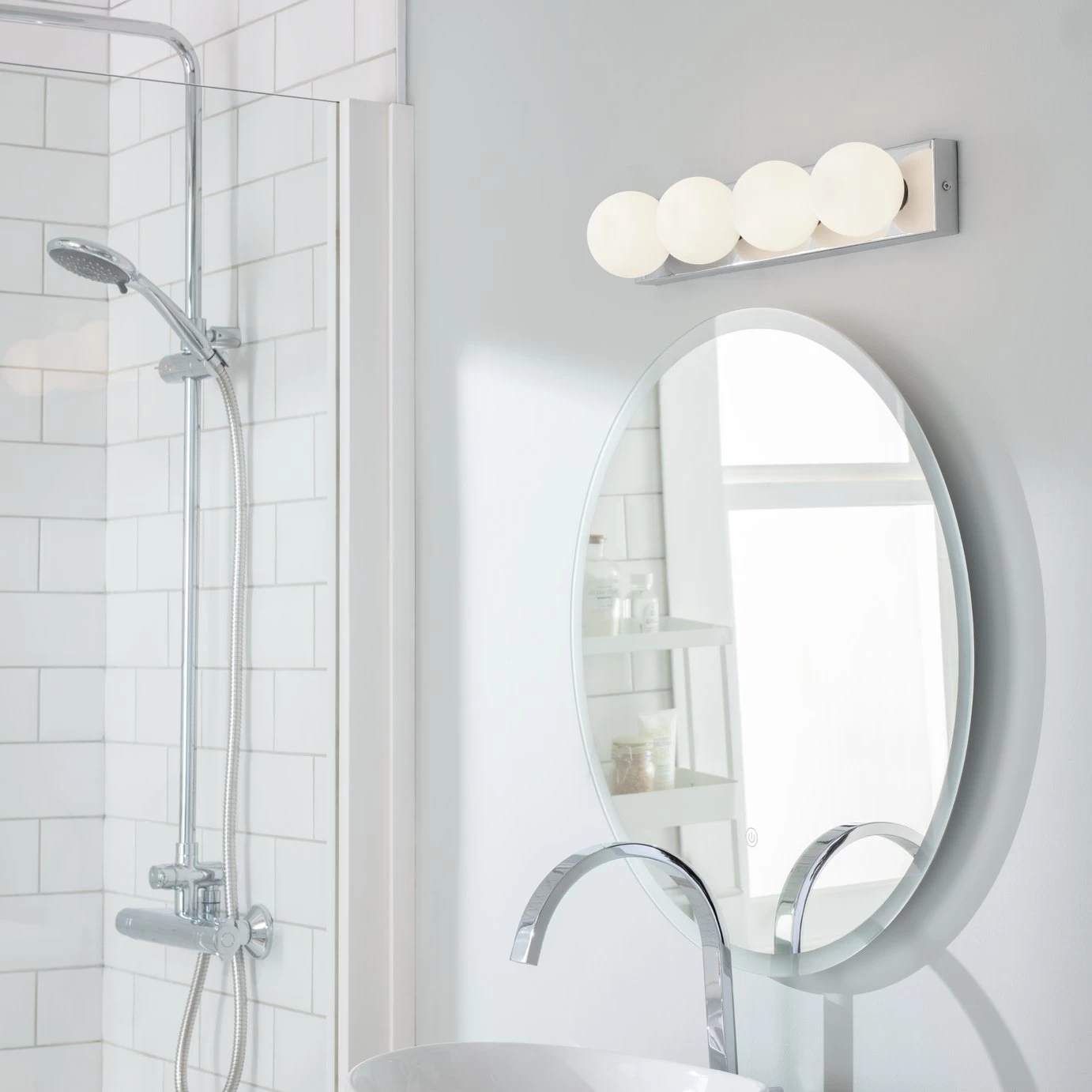 Habitat Metal 4 Light Bathroom Wall Light - Chrome 7 Habitat Metal 4 Light Bathroom Wall Light - Chrome - Image 5