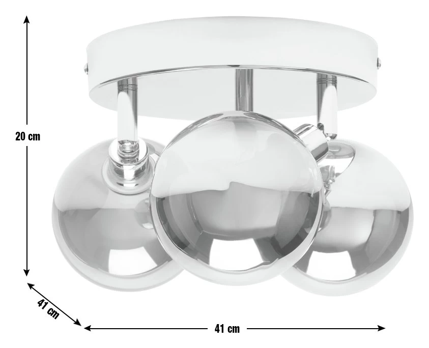Habitat Globe Metal Bathroom Flush To Ceiling Light - Silver 5 Habitat Globe Metal Bathroom Flush To Ceiling Light - Silver - Image 3