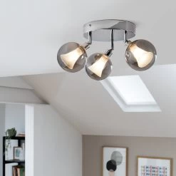 Habitat Globe Metal Bathroom Flush To Ceiling Light - Silver 13 Habitat Globe Metal Bathroom Flush To Ceiling Light - Silver -Habitat 1233883 R Z002C