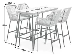 Habitat Malta 4 Seater Rattan Effect Garden Bar Set -Natural -Habitat 1242245 R E001