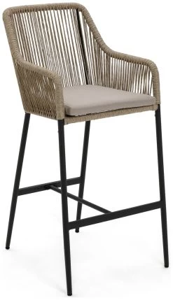 Habitat Malta 4 Seater Rattan Effect Garden Bar Set -Natural -Habitat 1242245 R Z004A