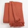 Habitat Cotton Plain Textured Throw - Terracotta - 150x200cm -Habitat 1244212 R Z001A