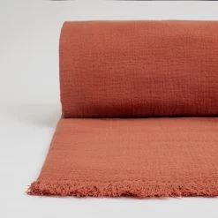 Habitat Cotton Plain Textured Throw - Terracotta - 150x200cm -Habitat 1244212 R Z002A