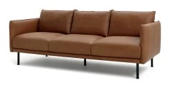 Habitat Moore Leather 4 Seater Sofa - Tan -Habitat 1247941 R Z002A