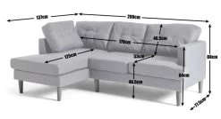 Habitat Joshua Self Assembly Left Hand Corner Sofa - Grey -Habitat 1251267 R E001