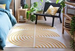 Habitat Global Print Flatweave Rug - 120X170cm - Yellow -Habitat 1256664 R Z002C
