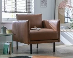 Habitat Moore Leather Armchair - Tan -Habitat 1257216 R Z001C