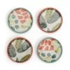 Habitat X Kew Set Of 4 Ceramic Botanical Coasters -Habitat 1300541 R Z001A