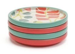 Habitat X Kew Set Of 4 Ceramic Botanical Coasters -Habitat 1300541 R Z004A