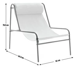 Habitat Teka Metal Garden Chair - Cream -Habitat 1304750 R E001