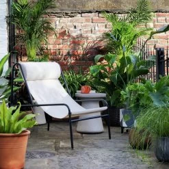 Habitat Teka Metal Garden Chair - Cream -Habitat 1304750 R Z002C