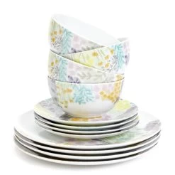 Habitat Floral 12 Piece Porcelain Dinner Set -Habitat 1307276 R Z002A