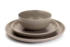 Habitat Mushroom 12 Piece Stoneware Dinner Set - Mushroom -Habitat 1341108 R Z002A