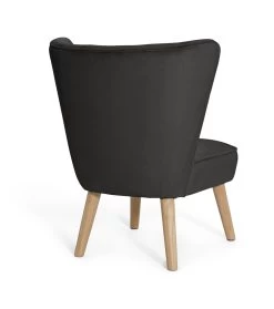 Habitat Alexis Velvet Cocktail Chair - Charcoal -Habitat 1341256 R Z003A