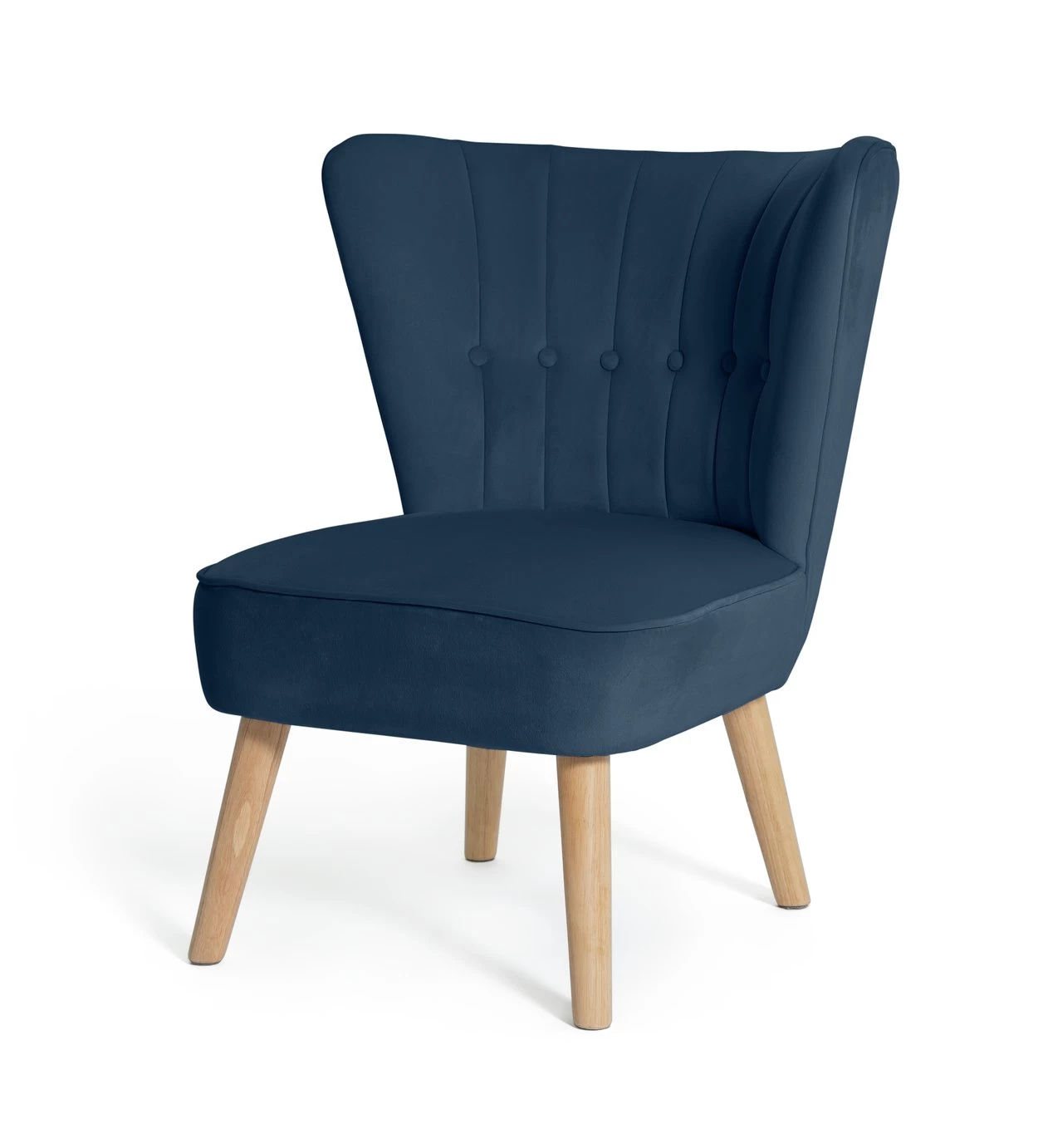 Habitat Alexis Velvet Cocktail Chair - Navy 7 Habitat Alexis Velvet Cocktail Chair - Navy - Image 5