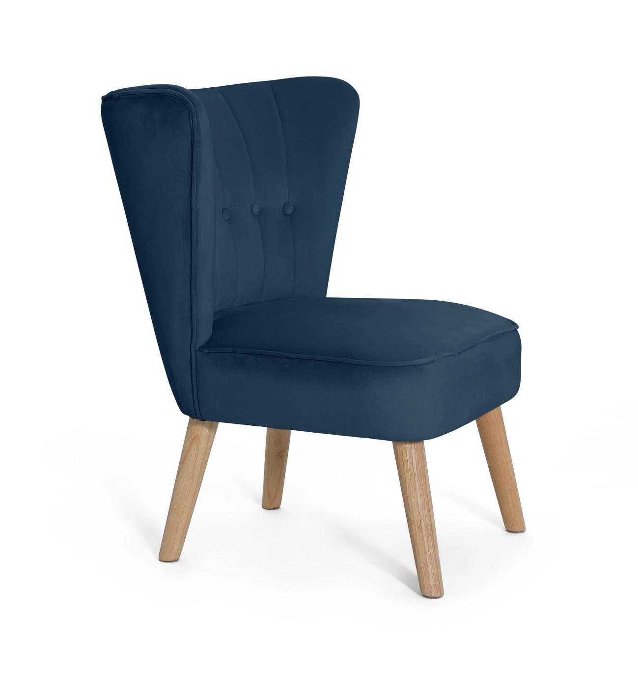 Habitat Alexis Velvet Cocktail Chair - Navy 9 Habitat Alexis Velvet Cocktail Chair - Navy - Image 7