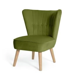 Habitat Alexis Velvet Cocktail Chair - Olive -Habitat 1341287 R Z002A