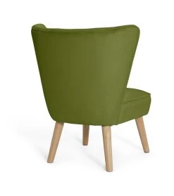 Habitat Alexis Velvet Cocktail Chair - Olive -Habitat 1341287 R Z003A