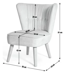Habitat Alexis Velvet Cocktail Chair - Cream -Habitat 1341294 R E001