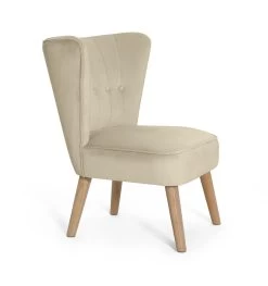 Habitat Alexis Velvet Cocktail Chair - Cream -Habitat 1341294 R Z004A