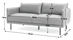 Habitat Moore Leather 3 Seater Sofa - Tan -Habitat 1352616 R E001