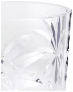 Habitat Palm Design Transparent Tumbler - Pack Of 4 -Habitat 1400056 R Z002A